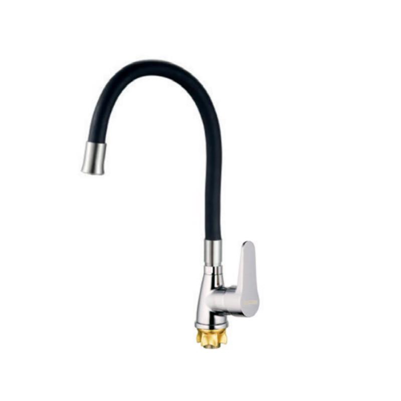 Смеситель для кухни MIXXUS SOP4-146 Reflector с черным силиконовым изливом Black (MI6490)