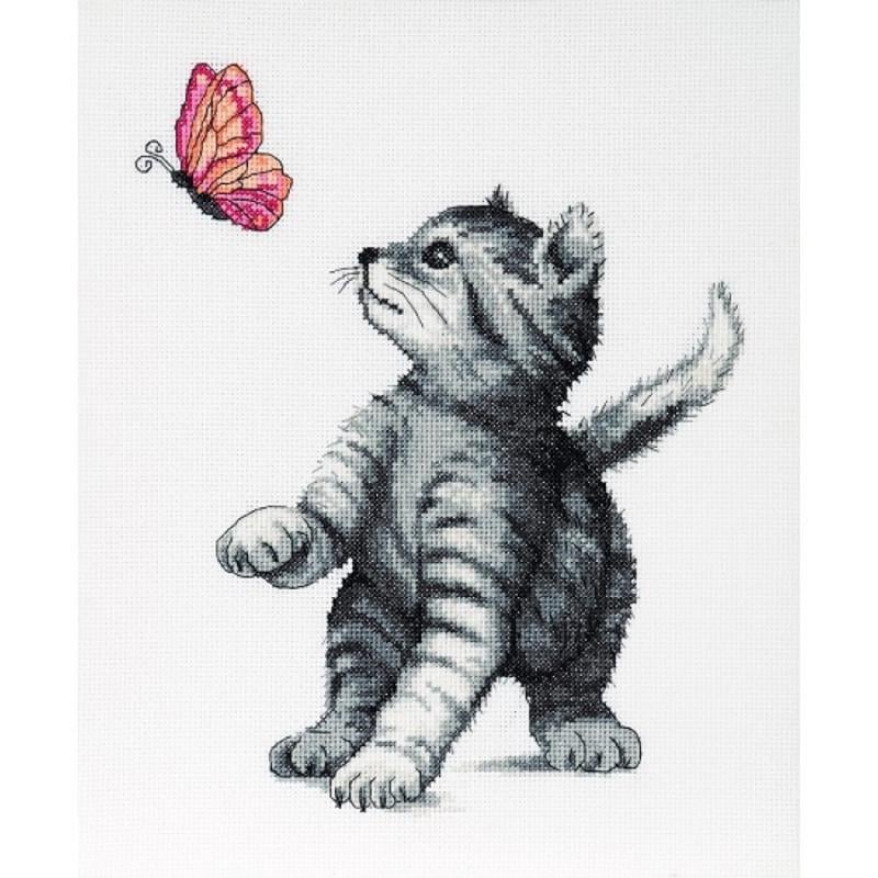 Набір для вишивки хрестиком Alisena 5034 Грайливе кошеня (19590)