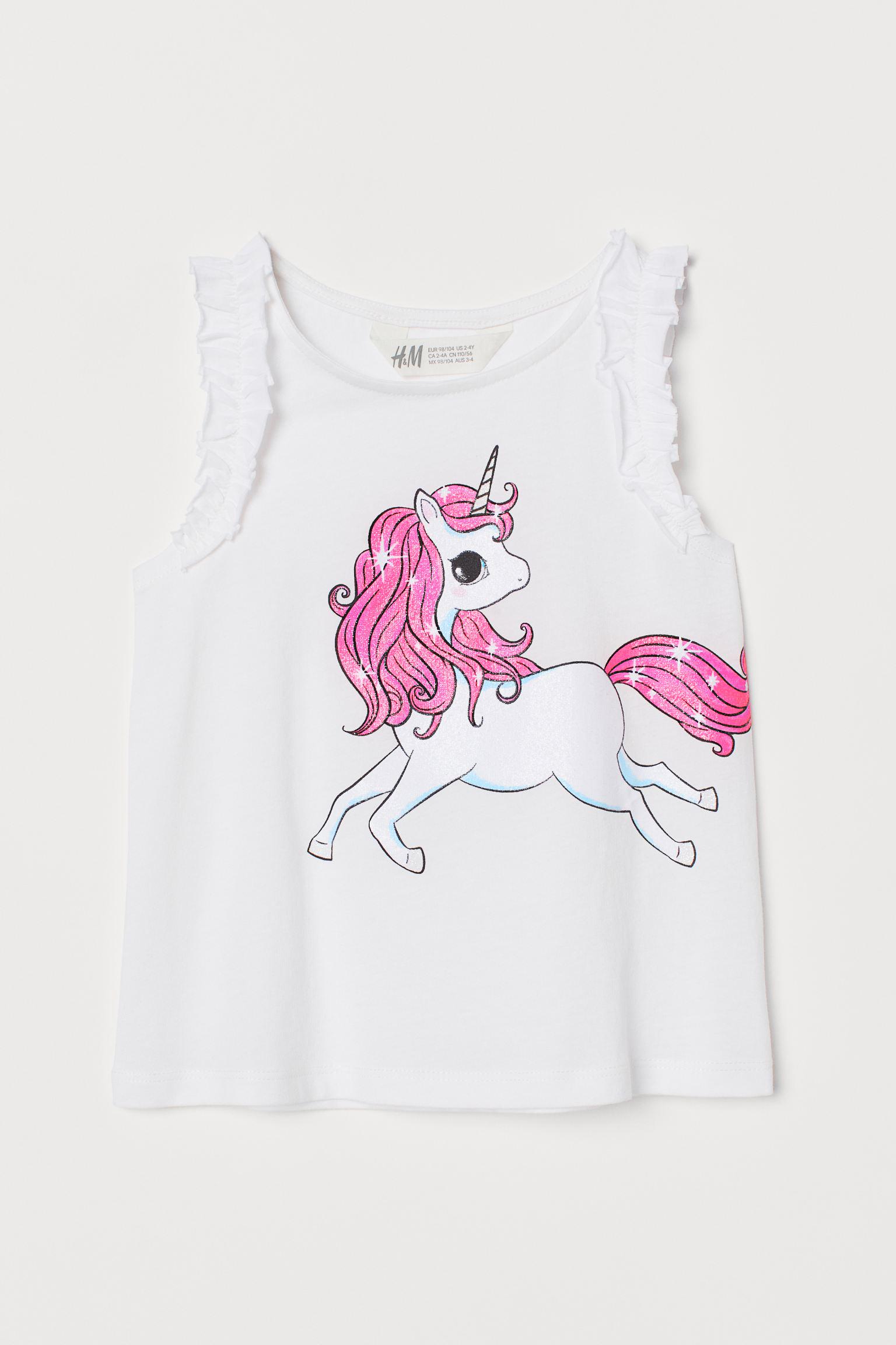 Майка H&M 98-104 см Білий єдиноріг (S280180619212)