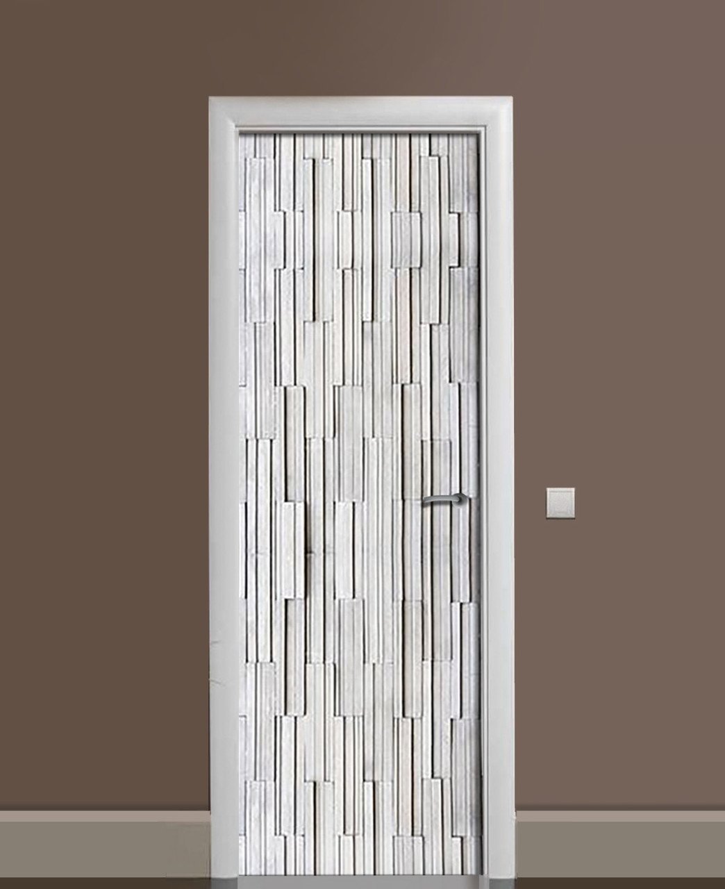 Наклейка 3D на двери Zatarga Прерывистые параллели виниловая 650х2000 мм