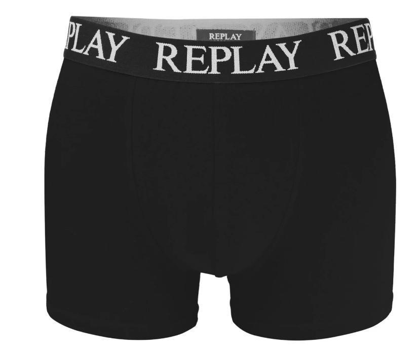 Труси боксери чоловічі анатомічні Replay 2 шт. L Чорний/Синій (102397624) - фото 5