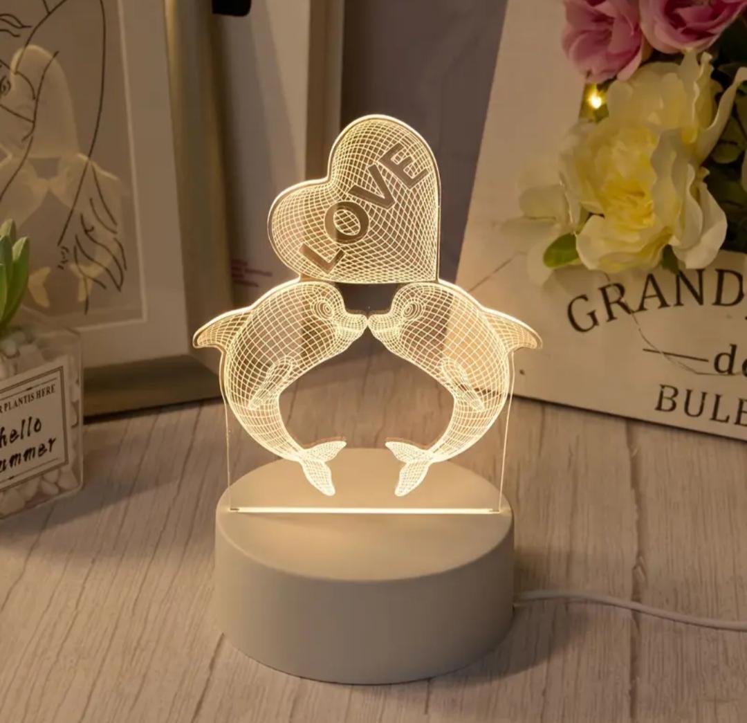 LED-ночник 3D Любовь дельфинов (27791714) - фото 3 LED-ночник 3D Любовь дельфинов (27791714) - фото 3