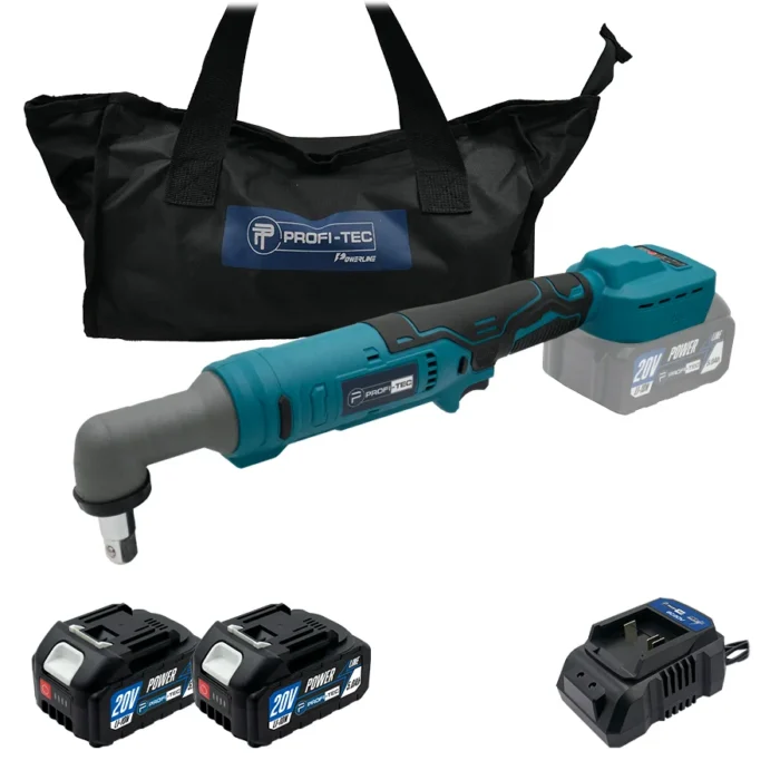 Гайковерт угловой аккумуляторный Profi-Tec PWR1620BL 20 В бесщеточный двигатель 160 Нм хвостовик 1/4" (007605)