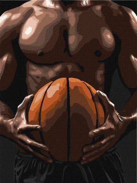 Картина по номерам Ideyka Торс баскетболиста 30x40 см (Id-KHO8633)