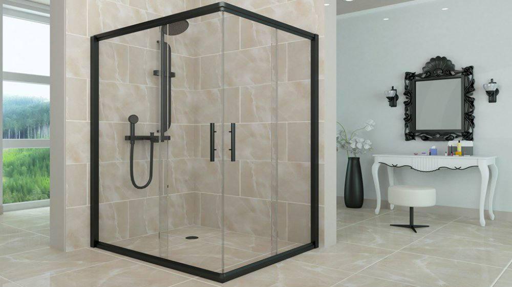 Душова кабіна Aquanil UNIMAR 120х100х190 см прозоре скло з чорним профілем (UNIMAR120x100BLACK)