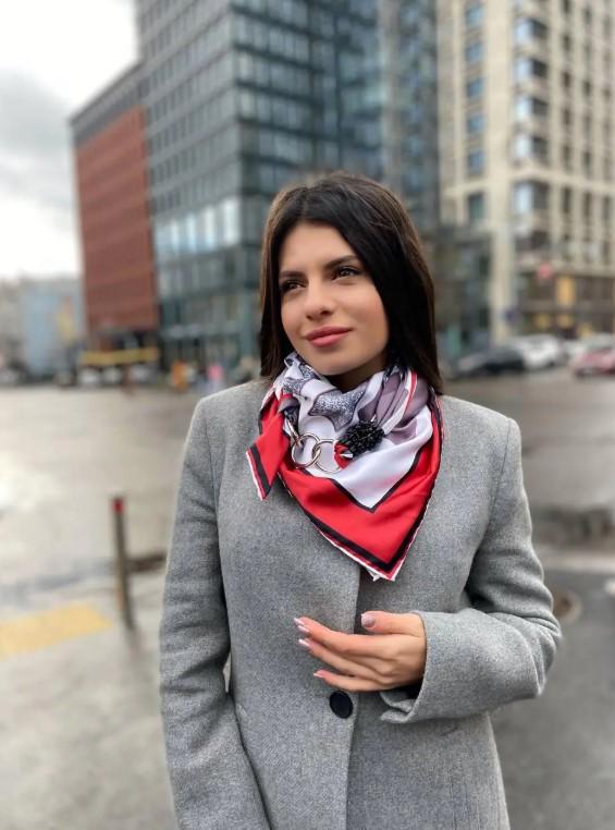 Хустка шовкова My scarf Червоний то любов 90х90 см (30635597)