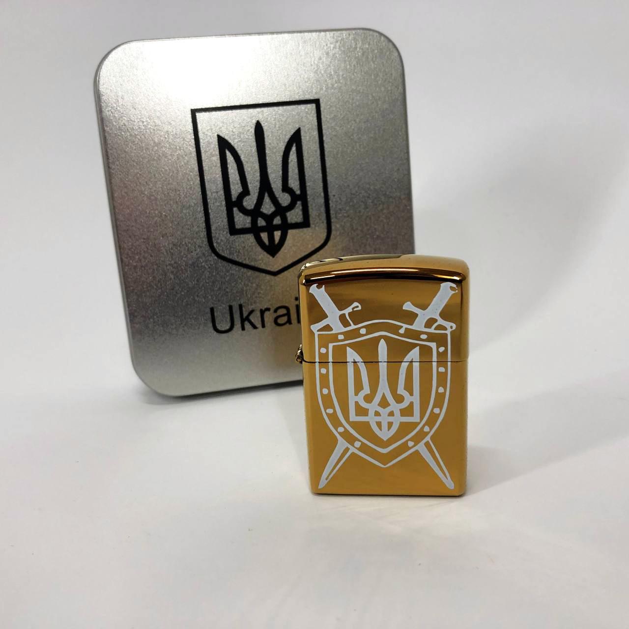 Зажигалка дуговая электроимпульсная зажигалка USB Украина Золотой (HL-446) - фото 6