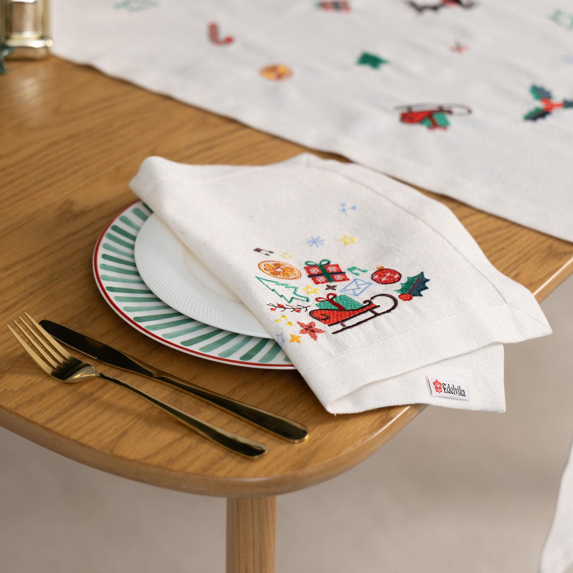 Серветка новорічна Едельвіка під тарілку Різдвяна мелодія 0,30х0,40 м (552-25/00) - фото 3 Серветка новорічна Едельвіка під тарілку Різдвяна мелодія 0,30х0,40 м (552-25/00) - фото 3
