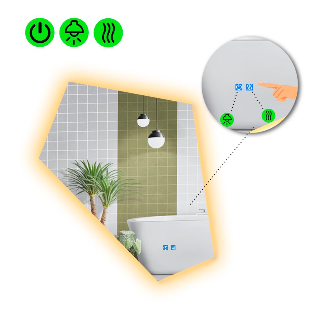 Дзеркало з LED підсвіткою Modulo 2 із двома сенсорами 80x68 см (8738244)