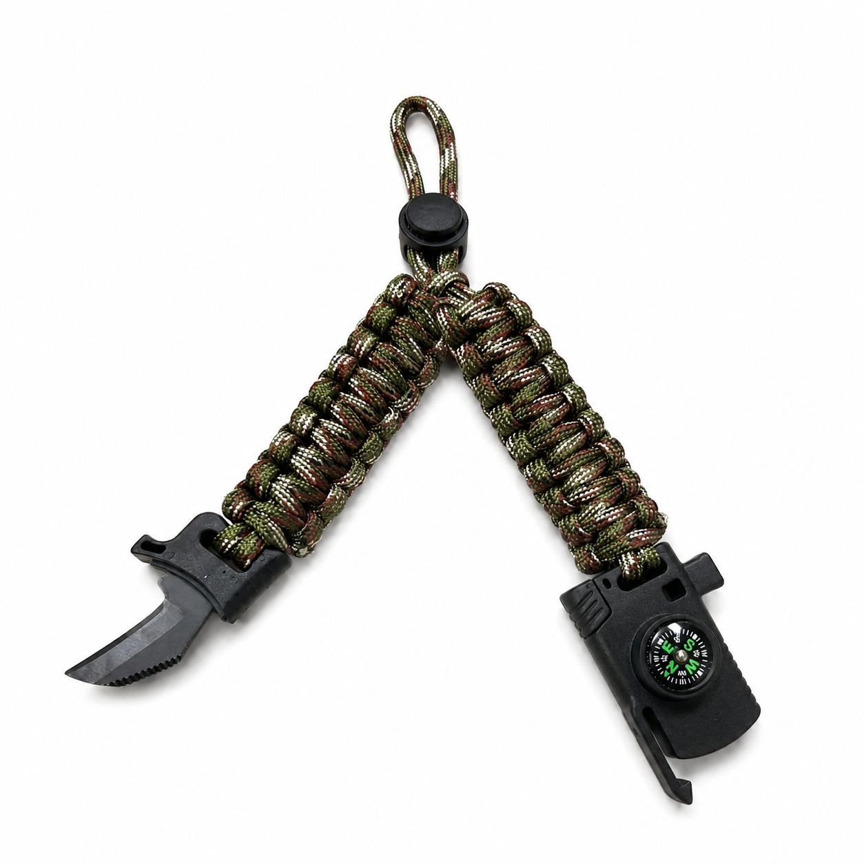 Браслет-компас выживания WDK-1 5в1 из паракорда Green (12811Green)