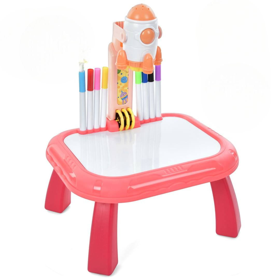 Дитячий проектор для малювання Limo Toy 22088-35А набір для творчості з фломастерами Рожевий (2037690954)