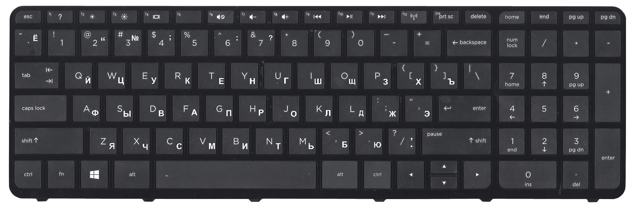 Клавиатура для ноутбука HP Pavilion 17/17-E Black Frame Black