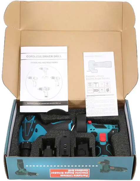 Набір інструментів акумуляторний шурупокрут/болгарка 2 АКБ/12V (30407490) - фото 7