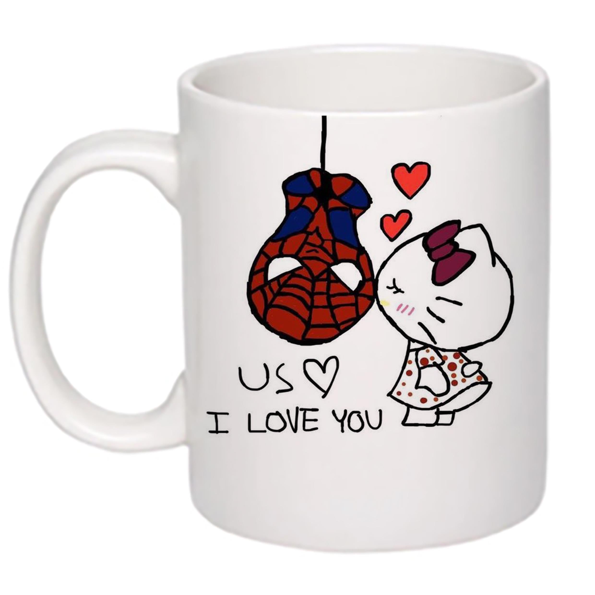 Чашка з принтом Us I love you 330 мл Білий (17724)
