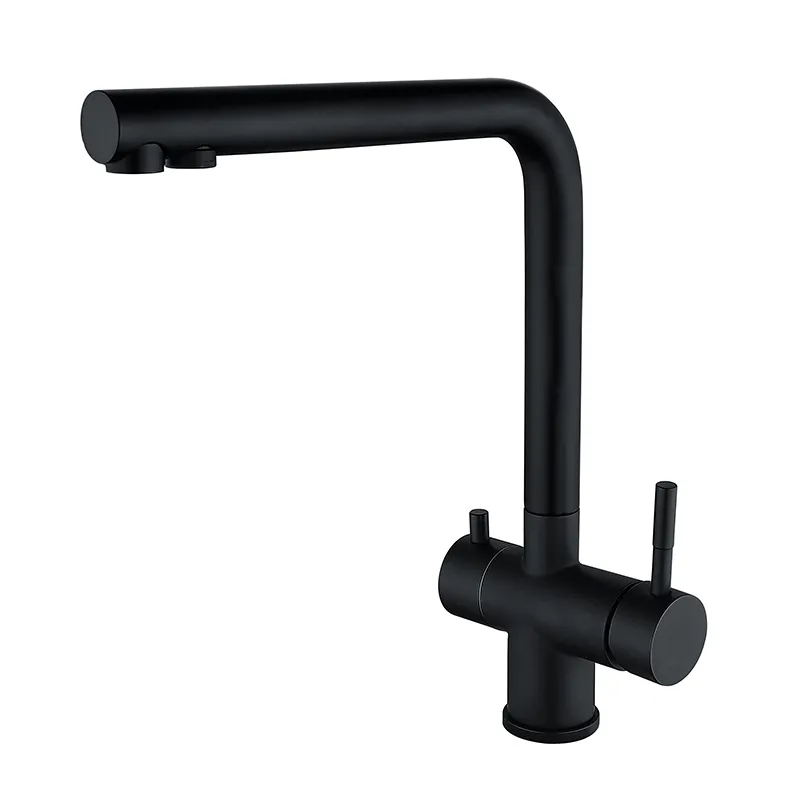 Смеситель для кухни Zerix LUX-021 SUS304 с выходом для питьевой воды Black (ZX4870)