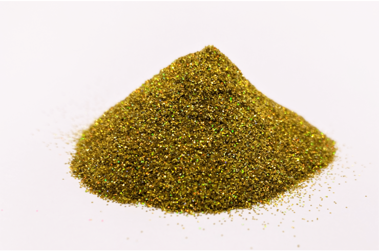 Глитер 871 0,2 мм 1/128 70 мл Золотой голографический (078712)