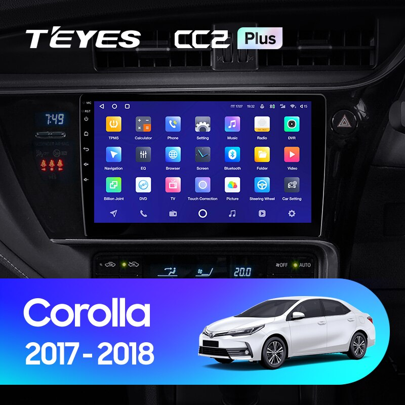 Автомагнитола штатная Teyes CC2 Plus для Toyota Corolla 11 2017-2018 Android CC2 PLUS 6+128G Wi-Fi+4G вариант А (1796358092) - фото 5