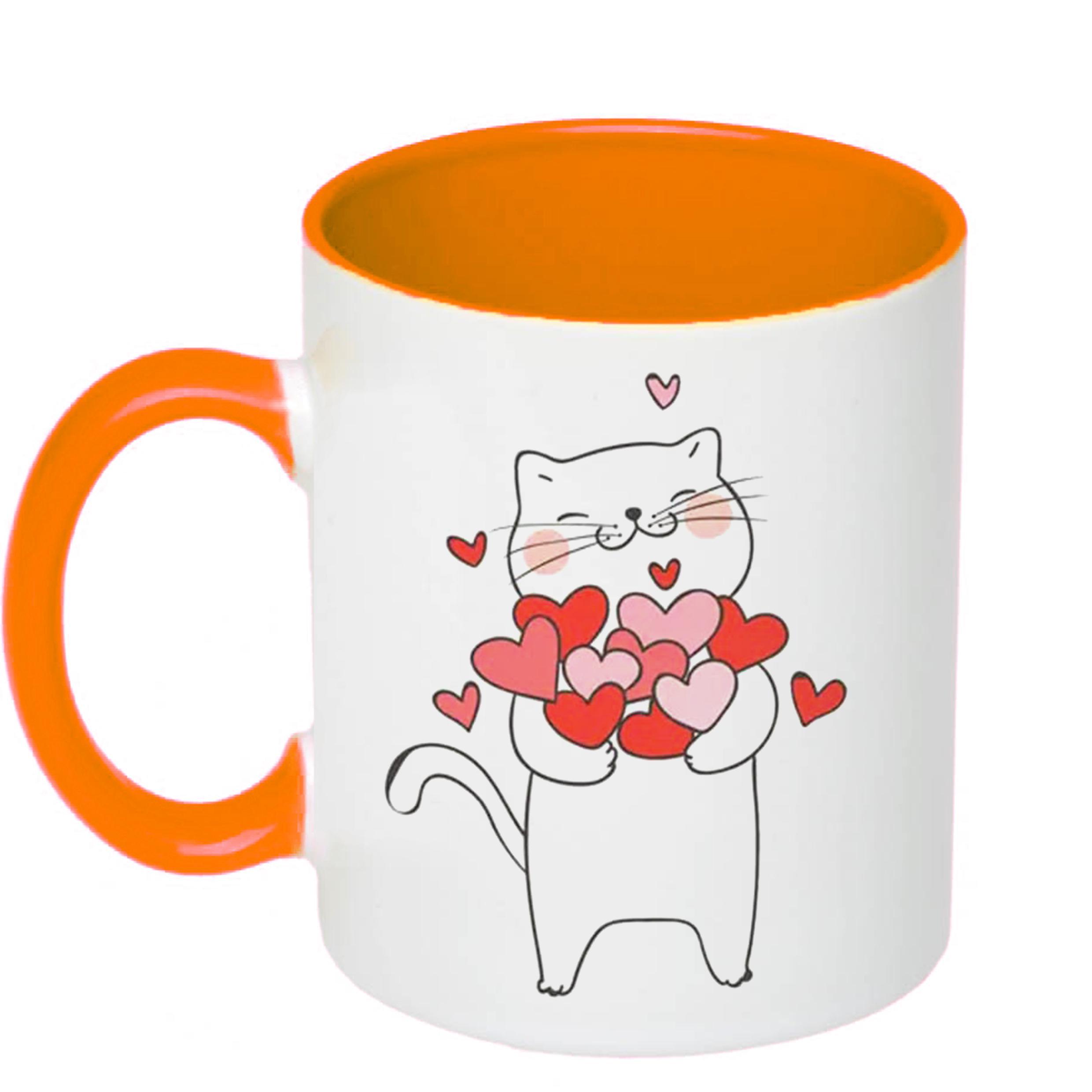 Чашка с принтом My love 330 мл Оранжевый (17427)