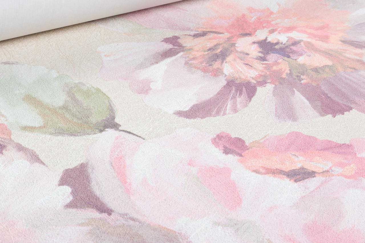 Обои флизелиновые GrandecoLife Universe 5 UI3104 Декор винил горячего тиснения 1,06х10,05 м Бежево-розовый