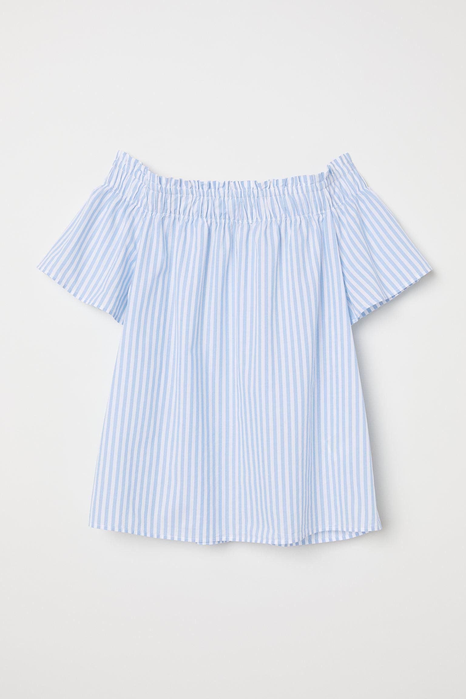 Блуза с коротким рукавом р. 36 Бело-голубой (6256738dlog)