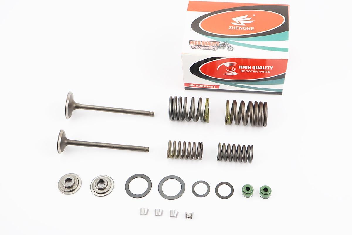 Ремкомплект клапанов к мотоциклу Viper-125-150J к двигателям CB-125cc 90.6х30 мм впускной 91,3х25 мм комплект пружины сухари сальники клапаны (998577)