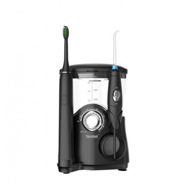 Іригатор стаціонарний Nicefeel 2в1 Professional 7 насадок + електрозвукова зубна щітка 5 режимів Чорний
