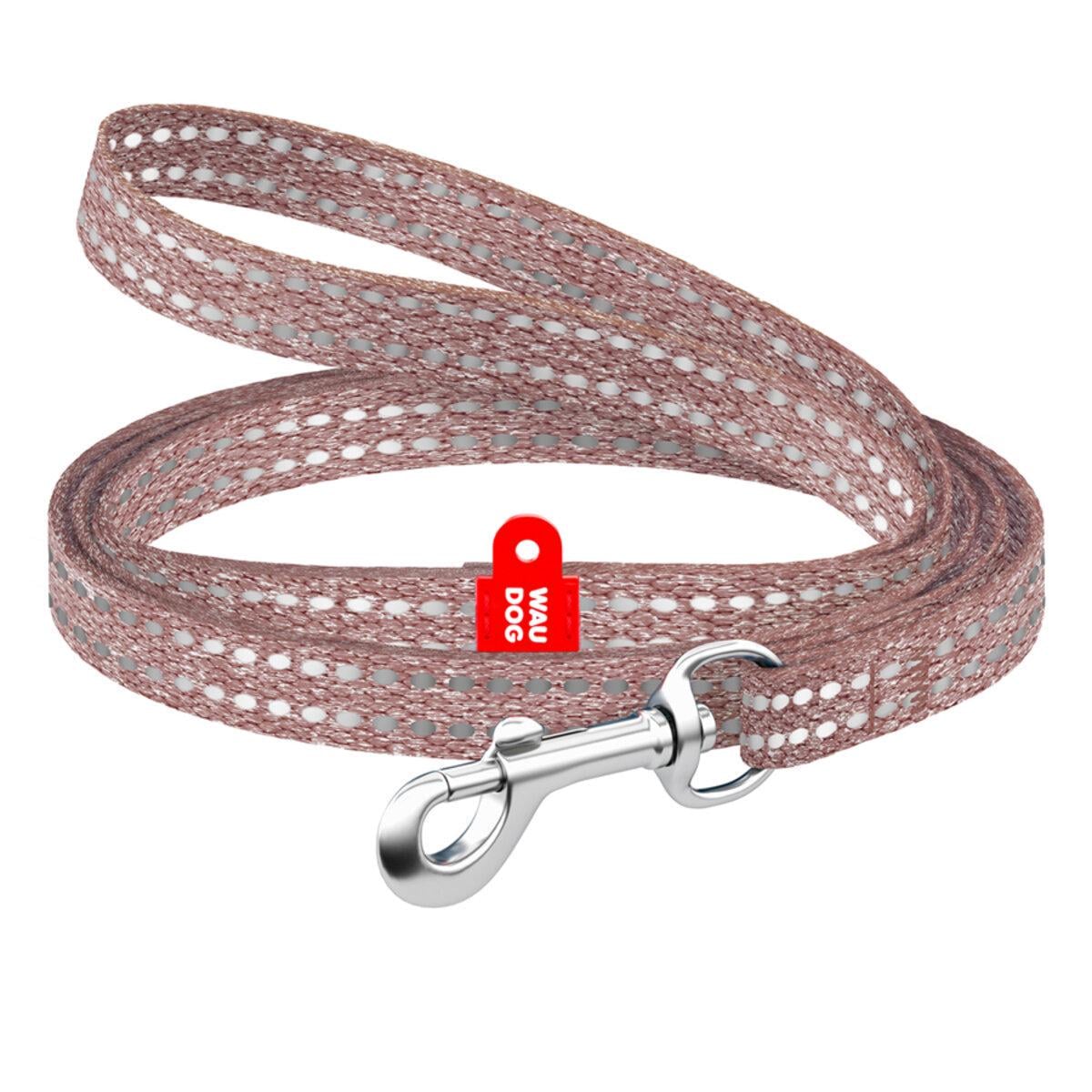 Поводок для кошек/мелких пород собак Waudog Re-cotton светоотражающий XS 10 мм х 200 см Коричневый (16446 Col)