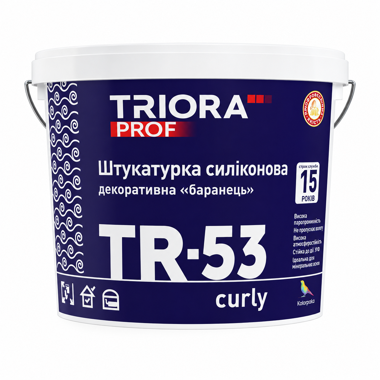 Штукатурка декоративна акрилова для фасадів та інтер’єрів Triora TR-53 Curly Баранець 20 кг (3150871443)
