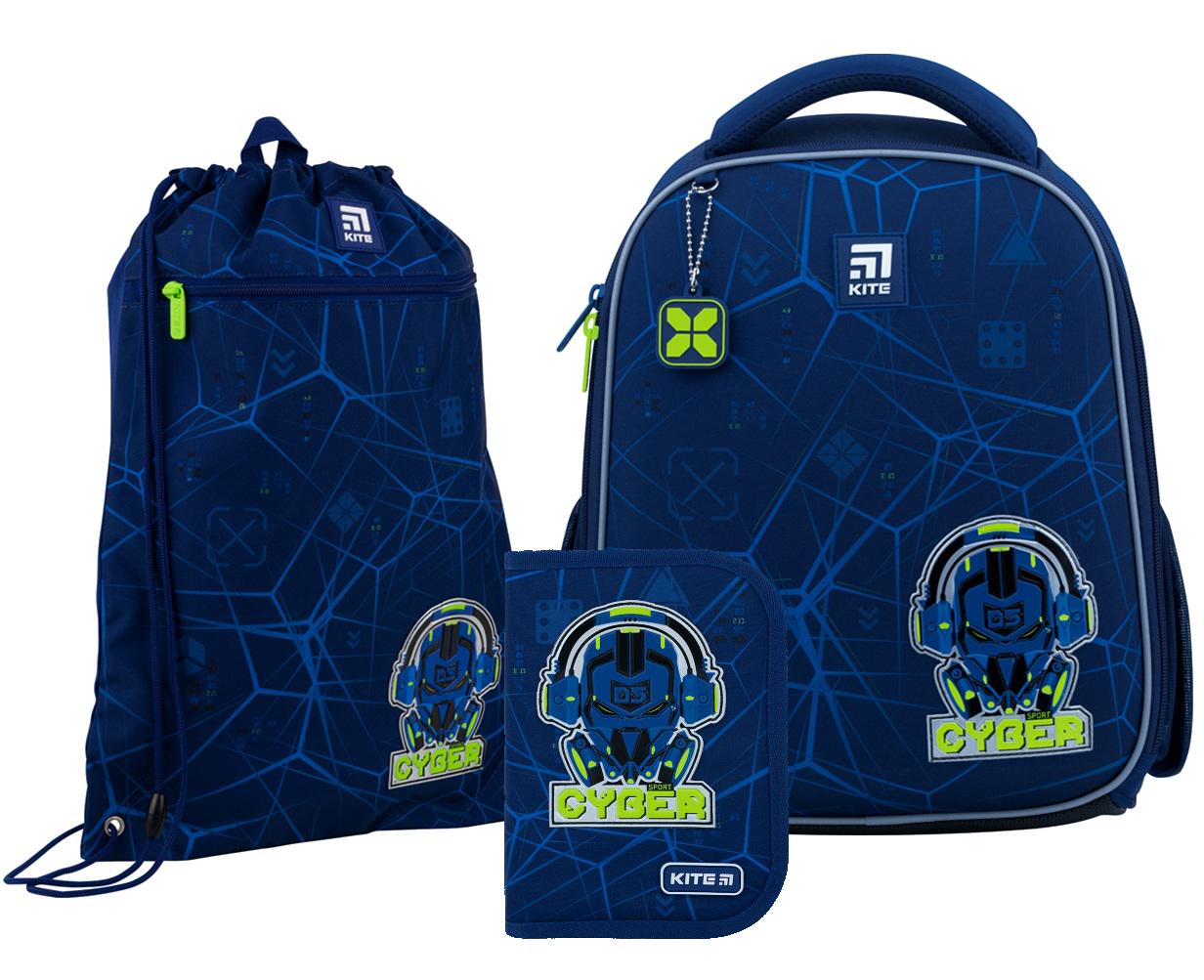 Школьный набор Kite Education Cyber каркасный рюкзак/пенал/сумка для обуви (202242)