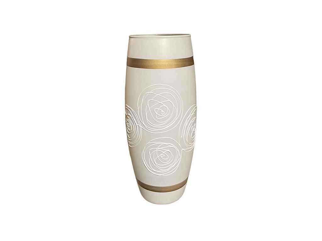 Ваза Геллері Гласс 966 Рафаелло скло 26 см Кремовий (972193)