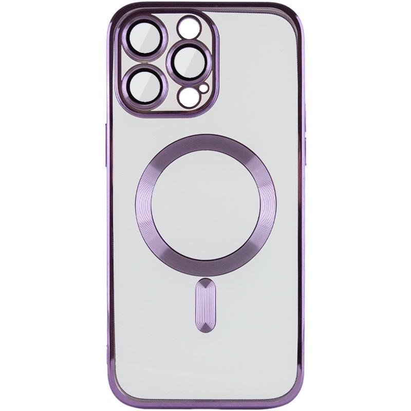 Хромовий чохол TPU Chrome Magnetic із захистом камери для Apple iPhone 14 Pro Max (6.7") з MagSafe Purple - фото 3