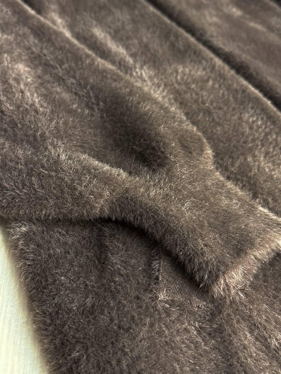 Кардиган жіночий Fancy Matinee 30740 ангора довгий з кишенями OS Коричневий (4871) - фото 2 Кардиган жіночий Fancy Matinee 30740 ангора довгий з кишенями OS Коричневий (4871) - фото 2