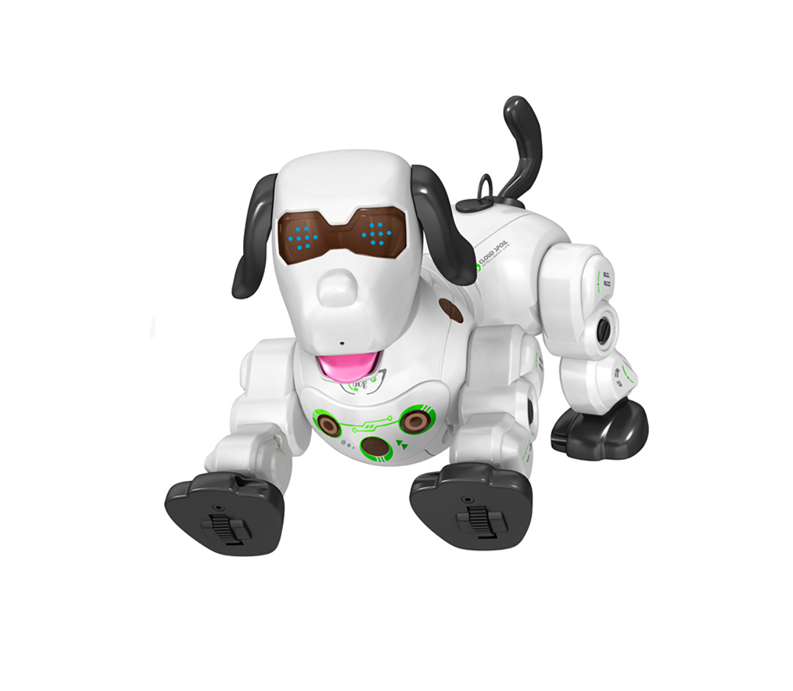 Робот-собака Sunroz Cloud Spoil Robot Dog с голосовым управлением Белый/Черный (SUN8577)