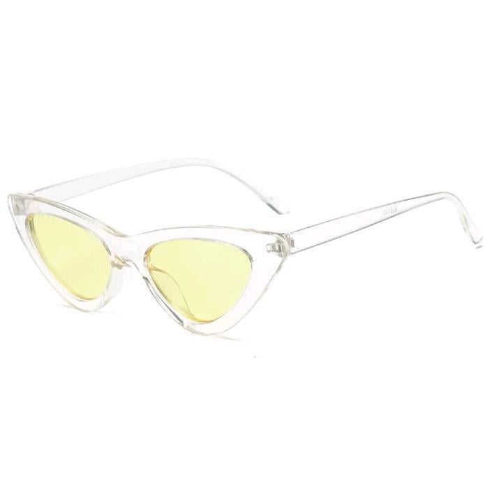 Очки треугольные солнцезащитные Кошачий глаз Прозрачный/Желтый