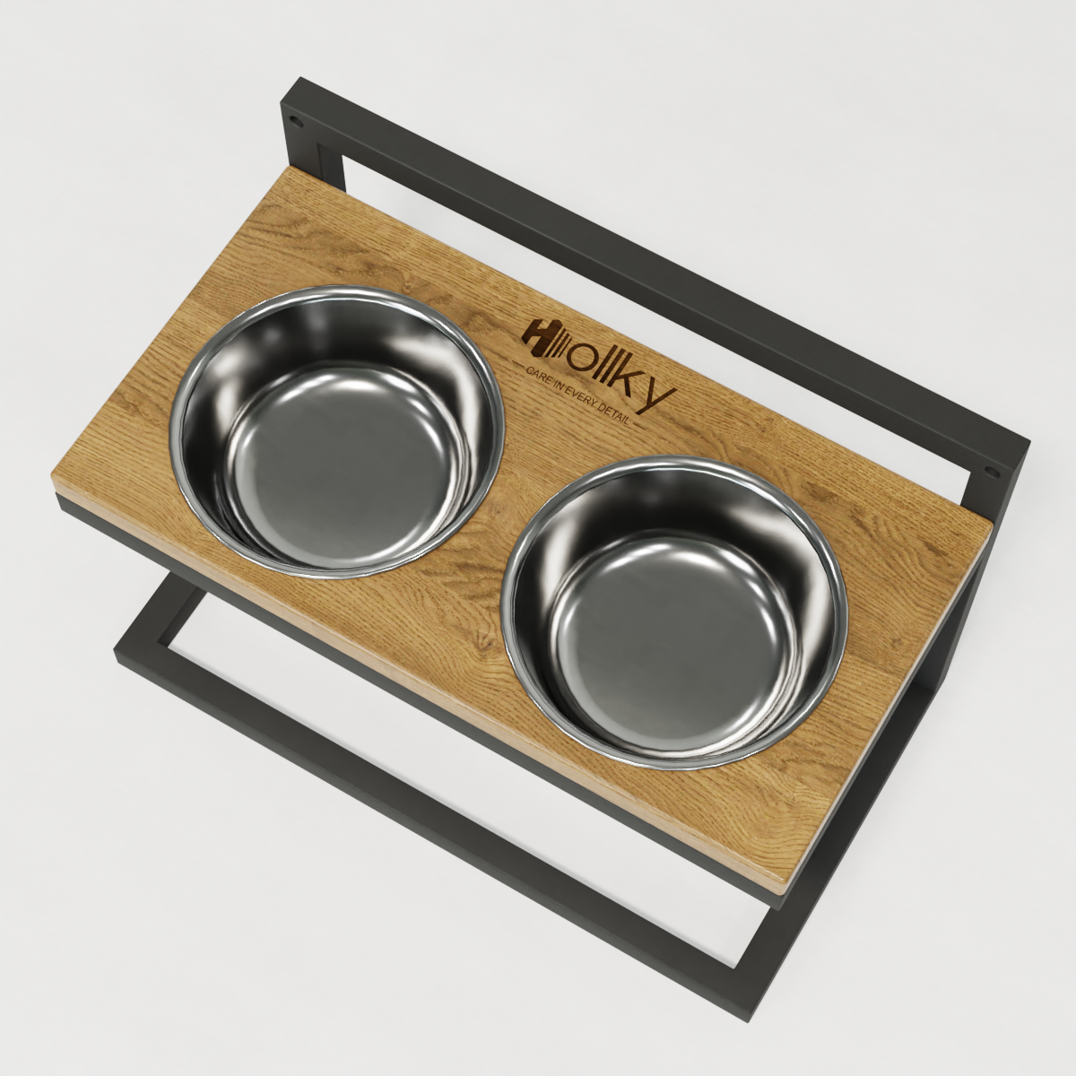 Миски на регулируемой подставке для средних собак Hollky Flex M 2х0,85 л (FM-422530-GRNT) - фото 5