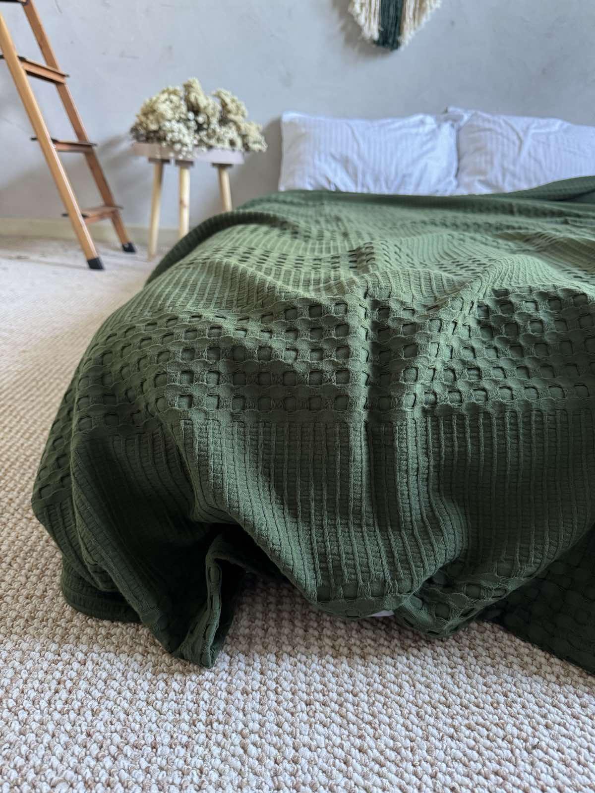 Покривало вафельне Марокко 120х200 см Зелений (18788757) - фото 1 Покривало вафельне Марокко 120х200 см Зелений (18788757) - фото 1