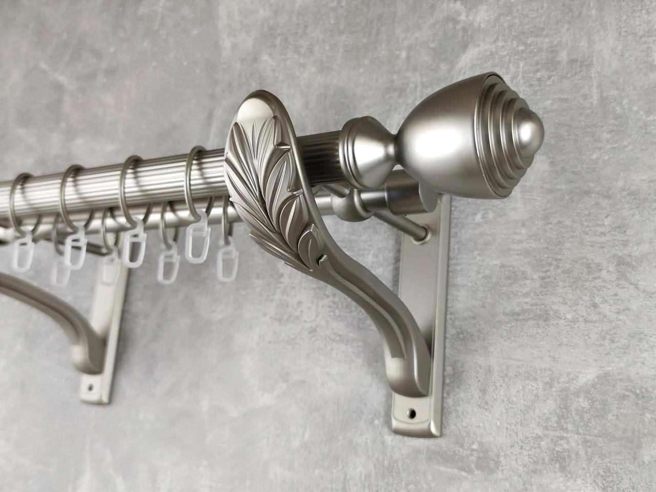 Карниз MStyle металлический для штор двухрядный Палацыо 25/19 мм рифленый 160 см Сатин (5012810)