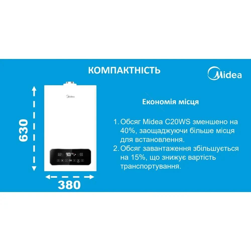 Котел газовий Midea L1GB24-C20WS (L1GB24-C20WS) - фото 2