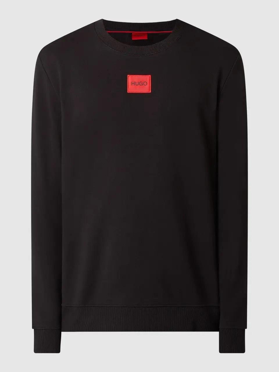 Свитшот мужской Hugo Boss Cotton-terry regular-fit sweatshirt with logo label 75-2098BLK-RD M