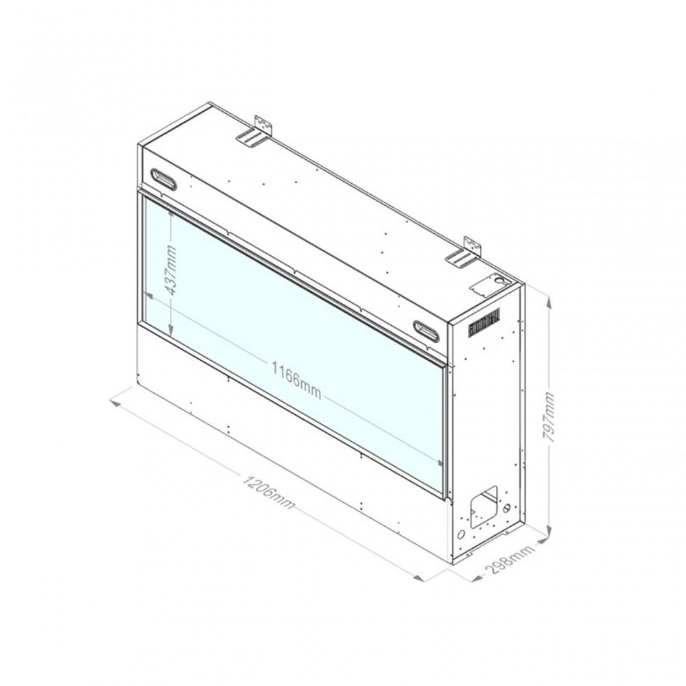 Электрокамин с обогревом Faber by Dimplex E-Slim Linear 1200-450 фронтальный паровой - фото 4