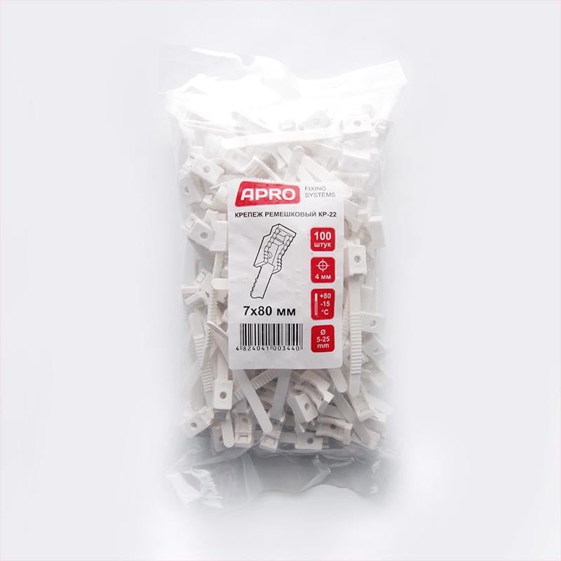 Кріплення ремінцеве Apro 10х120 мм 50 шт. Білий (KR-33W) - фото 5 Кріплення ремінцеве Apro 10х120 мм 50 шт. Білий (KR-33W) - фото 5