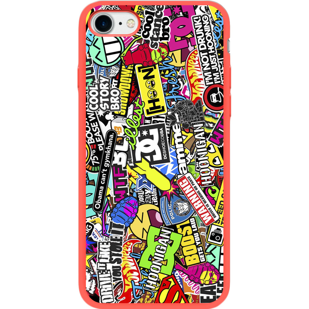 Чехол BoxFace Apple iPhone 7/8 SE  2020 Multicolored Inscriptions Красный силикон (26205-up880-35445)
