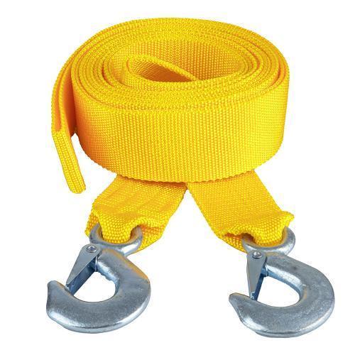 Трос буксир ТРШ-240-3-1 3 т лента 40 мм 4 м/крюк/кулек Желтый
