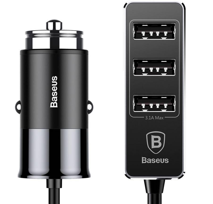 Автомобільний зарядний пристрій, адаптер Baseus Enjoy Together Patulous Car Charger 5.5 A, Black (CCTON-01)