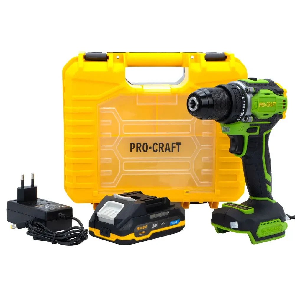 Шуруповерт Procraft PA18Pro с 1 АКБ 2Ач кейс (001816)