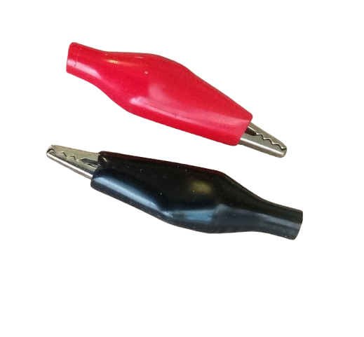 Зажим крокодил электрический ЗКС-28 27 мм 3А пара Черный/Красный (1950)