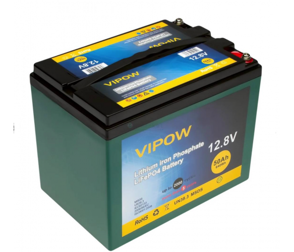Аккумуляторна батарея Vipow LiFePO4 12,8V 50Ah для монтажа в стойку 40A - фото 1 Аккумуляторна батарея Vipow LiFePO4 12,8V 50Ah для монтажа в стойку 40A - фото 1
