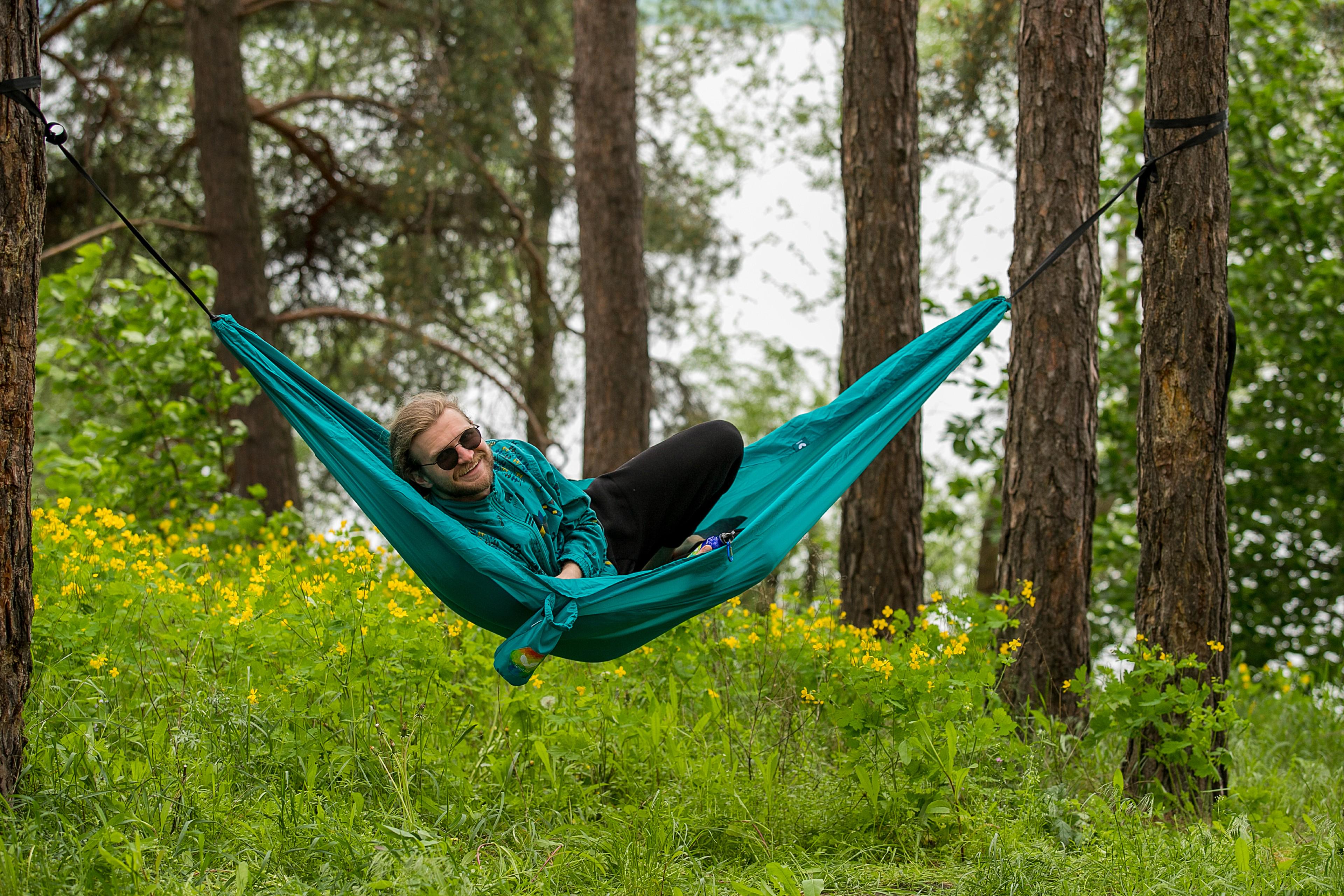 Гамак підвісний двомісний/туристичний Eco на 180 кг з чохлом та кріпленнями 300х145 Темно-синій - фото 4 Гамак підвісний двомісний/туристичний Eco на 180 кг з чохлом та кріпленнями 300х145 Темно-синій - фото 4