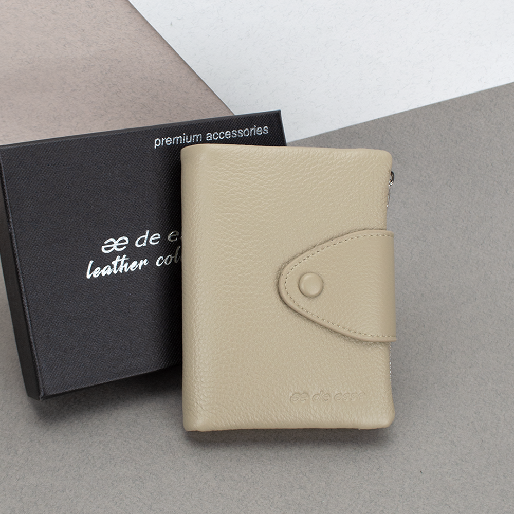 Кошелек женский кожаный De Esse 14057-GD34 маленький бежевый