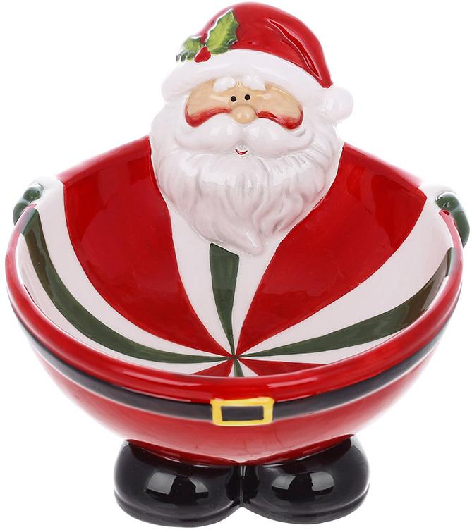 Цукерниця керамічна Санта з подарунками 20,4х18,5х14,6 см